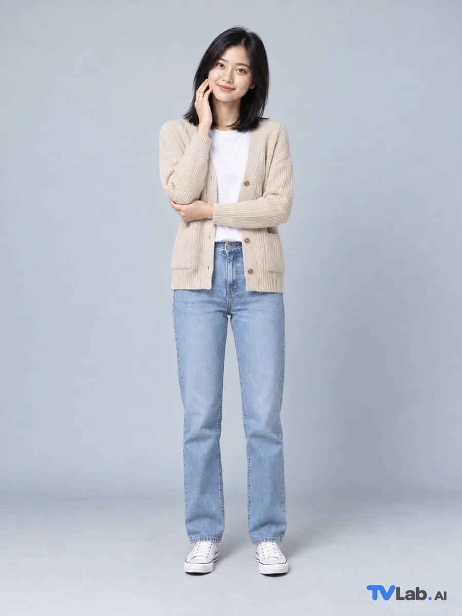 按托腮展示首饰姿势生成的电商模特图