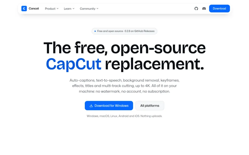Concat官网首页截图
